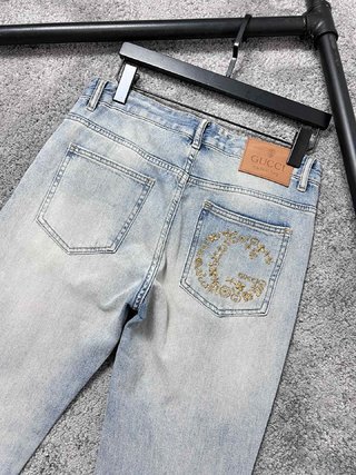 Replica Dolce & Gabbana Denim - Light blue regular-fit stretch jeans with rips Multicolor male