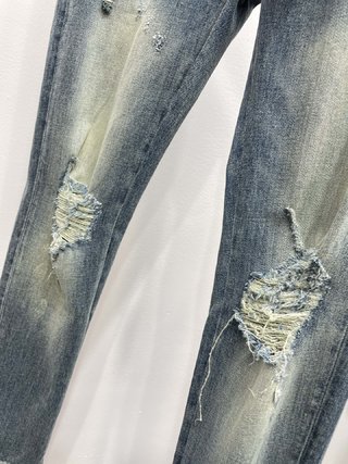 Replica God's Masterful Children - ripped embroidered slim-fit jeans