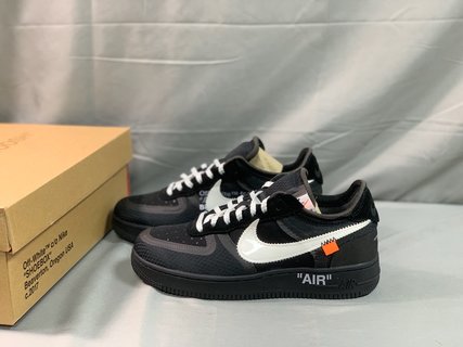 Replica Nike x Off White nike air max 1 orange crush sale online Low Black White