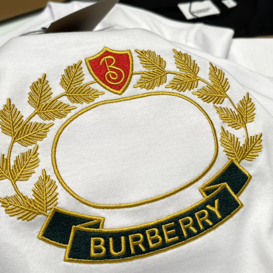 Replica Burberry Gully Crest And Logo-embroidered Cotton T-shirt