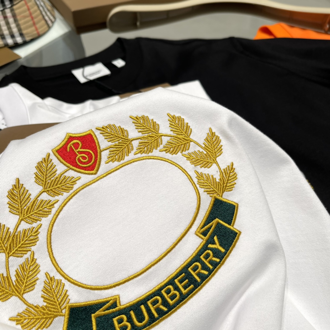 Replica Burberry Gully Crest And Logo-embroidered Cotton T-shirt