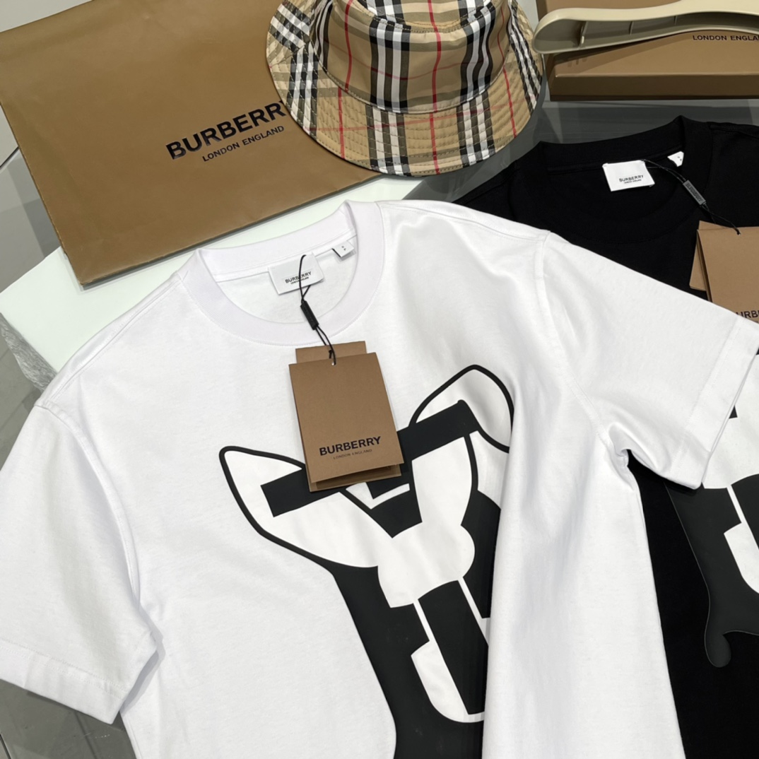 Replica Burberry - Rabbit logo-print cotton T-shirt